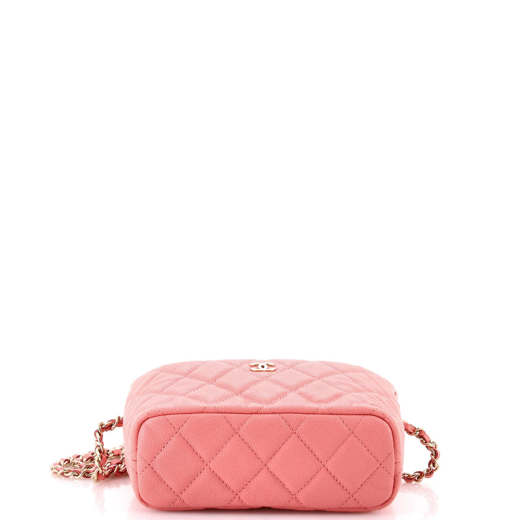 CC Hobo Clutch with Chain Quilted Caviar