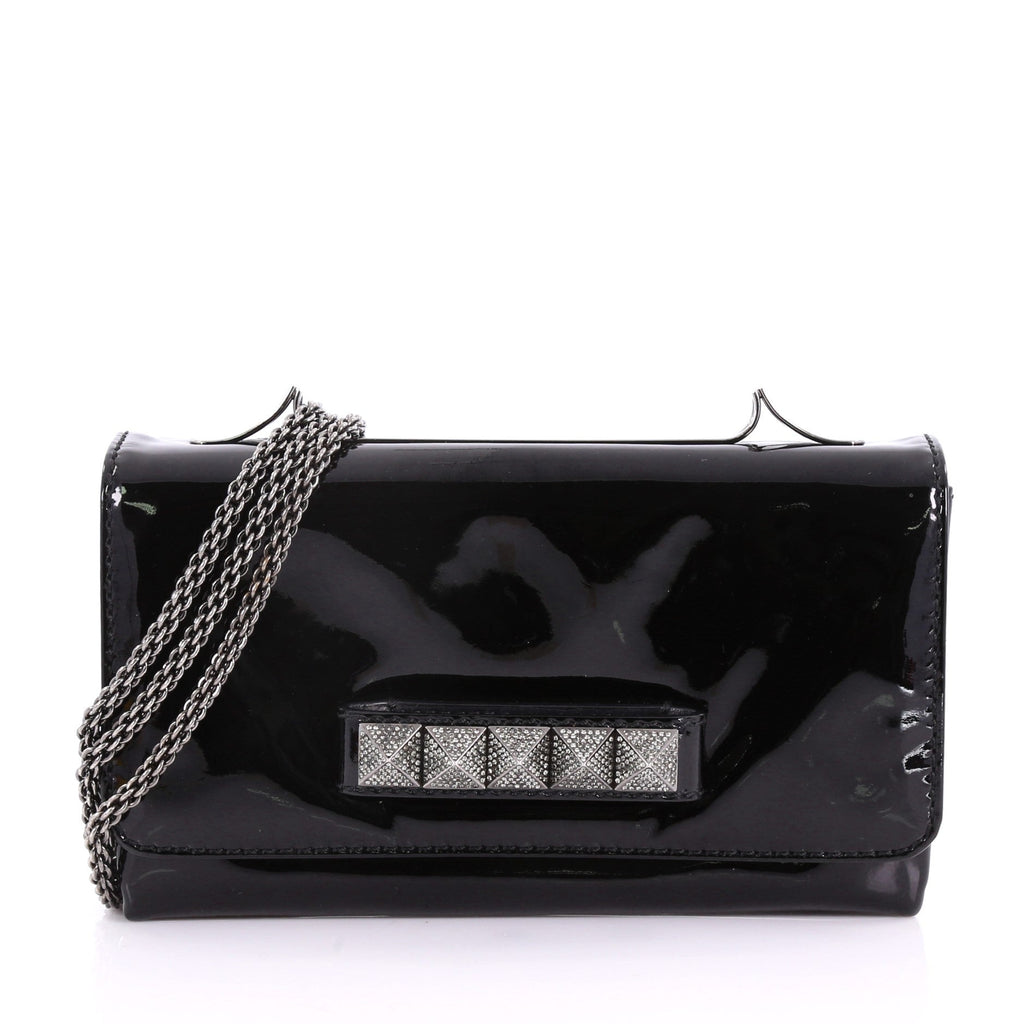 Va Va Voom Clutch Crystal Studs Patent Medium