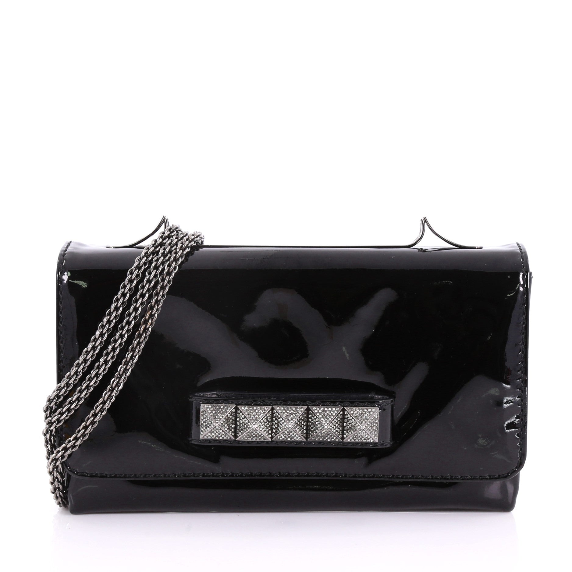 Va Va Voom Clutch Crystal Studs Patent Medium