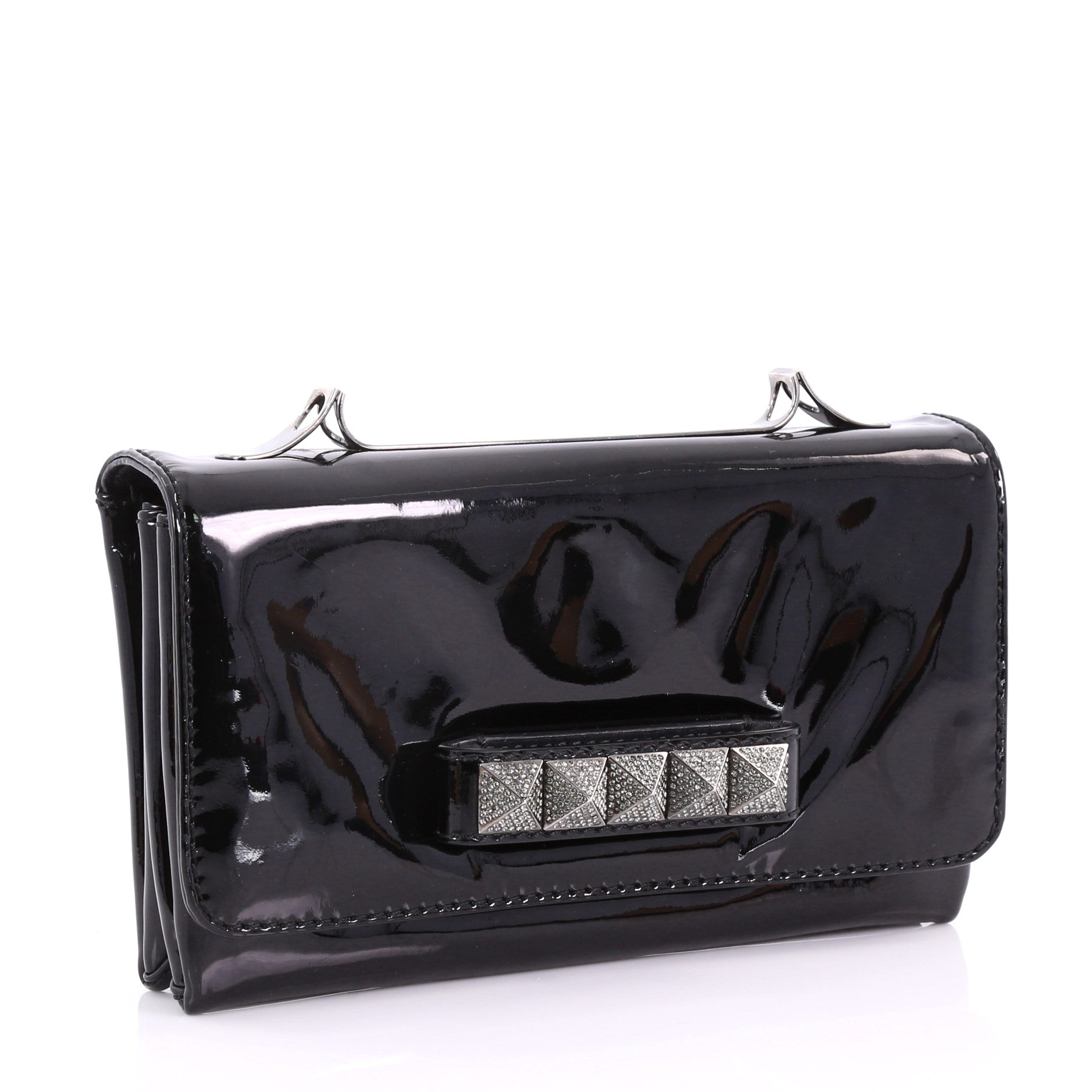 Va Va Voom Clutch Crystal Studs Patent Medium