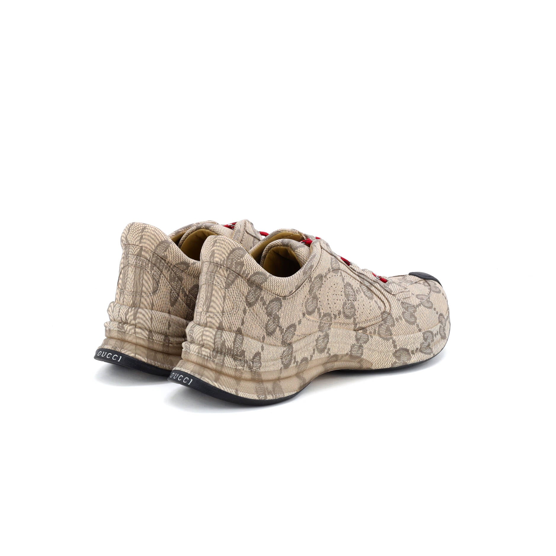 Women's Run Sneakers Monogram Print Leather