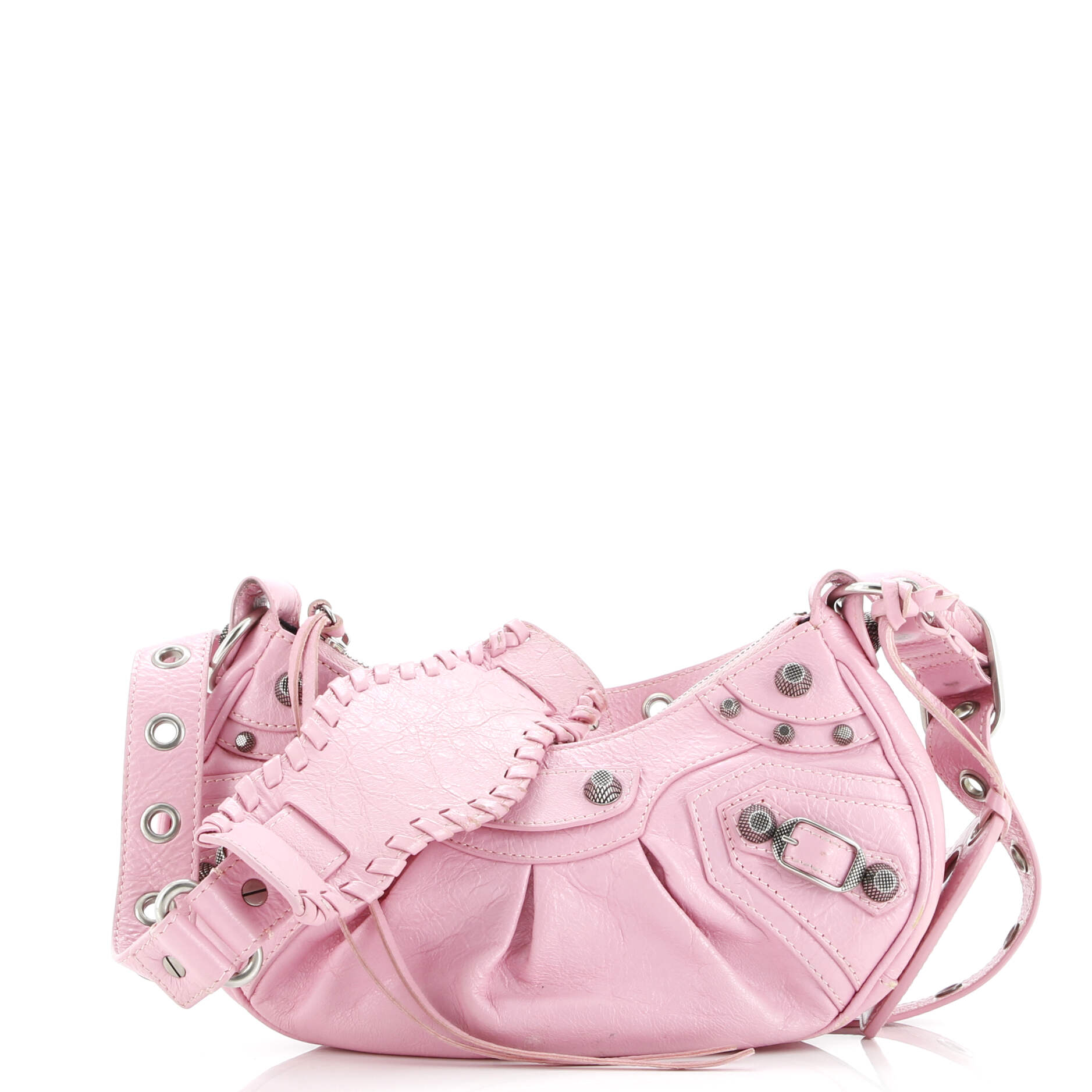 Le Cagole Giant Studs Shoulder Bag Leather XS