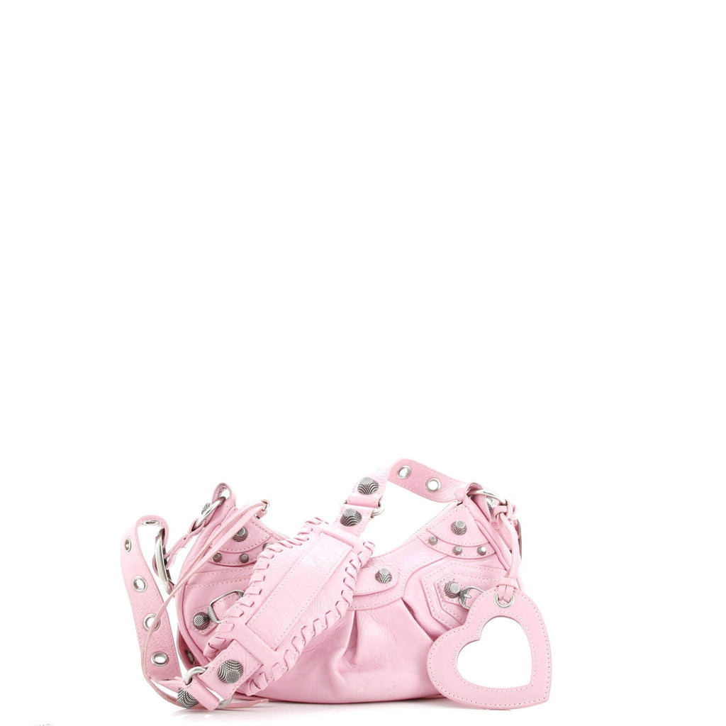 Le Cagole Giant Studs Shoulder Bag Leather XS