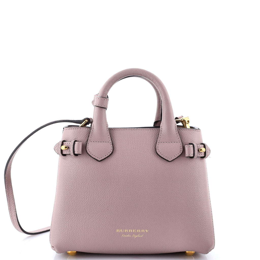 Banner Tote Leather and House Check Canvas Mini