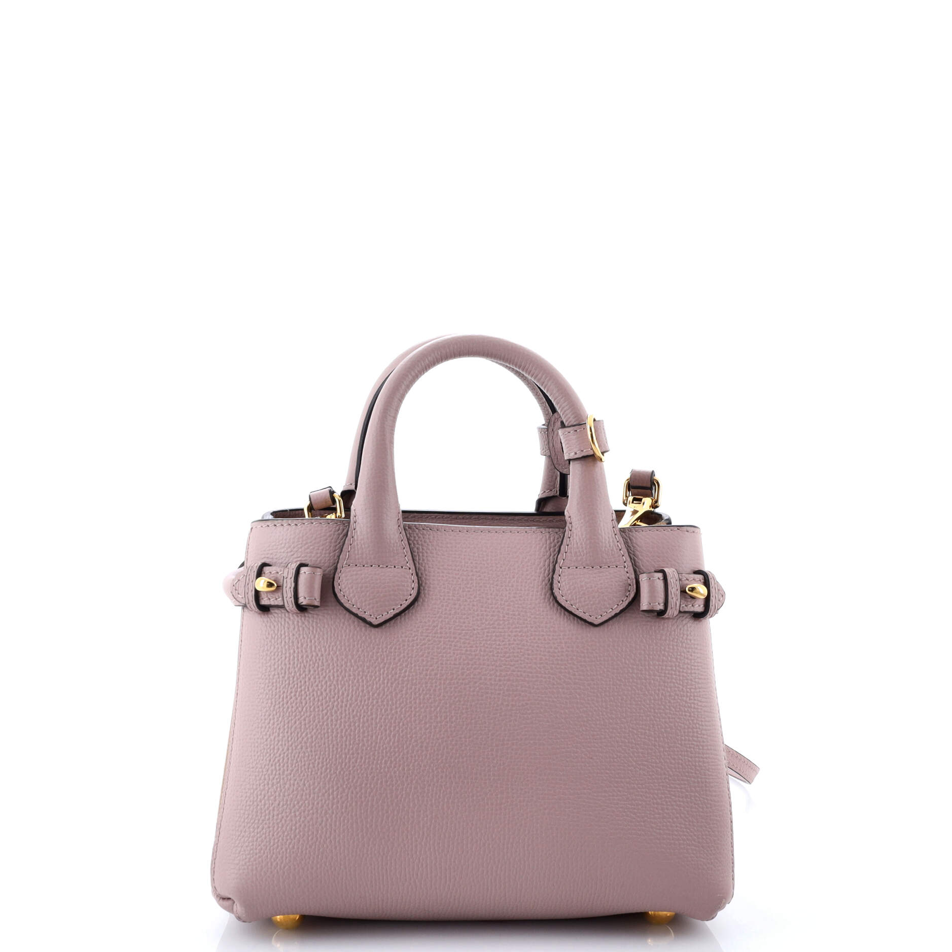 Banner Tote Leather and House Check Canvas Mini