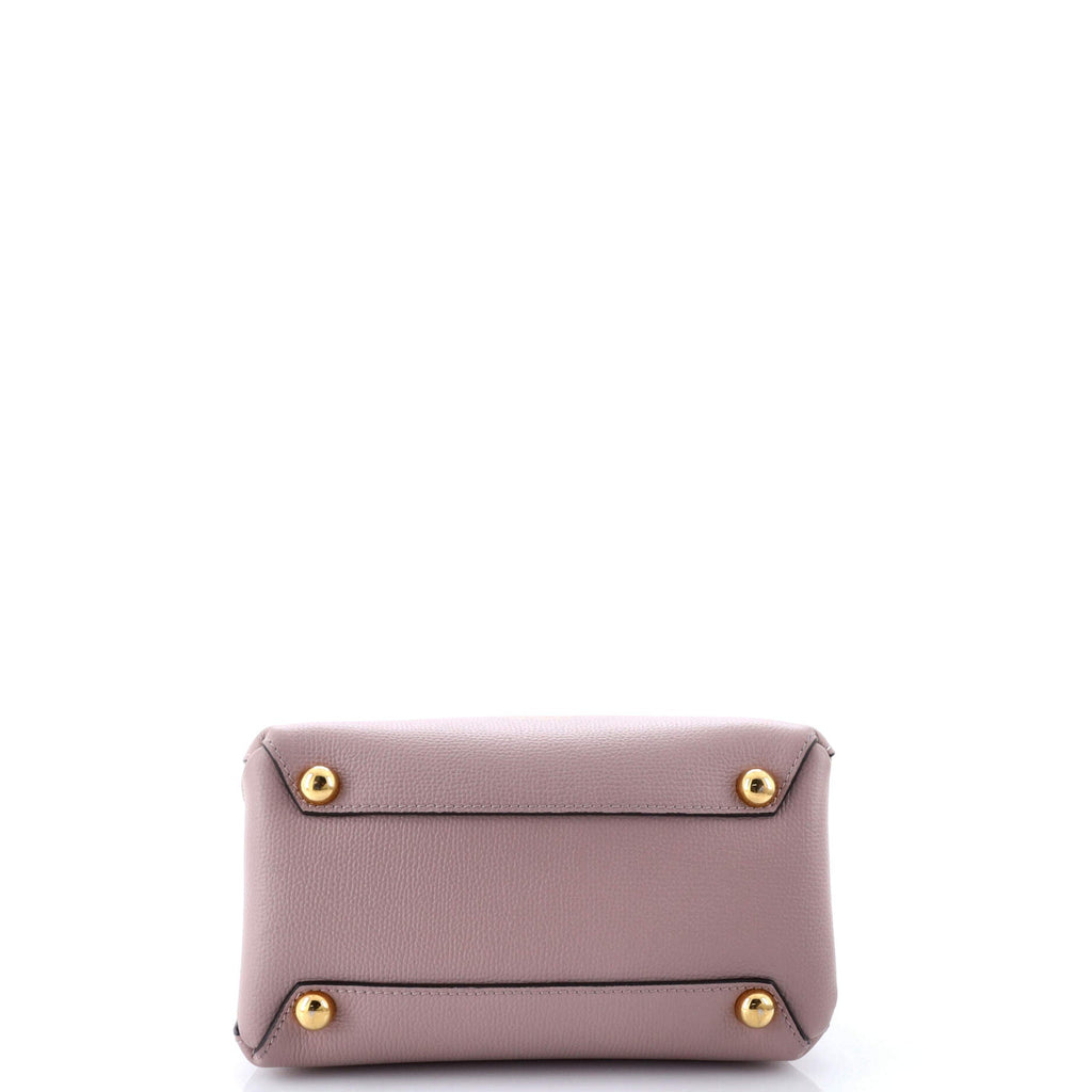 Banner Tote Leather and House Check Canvas Mini