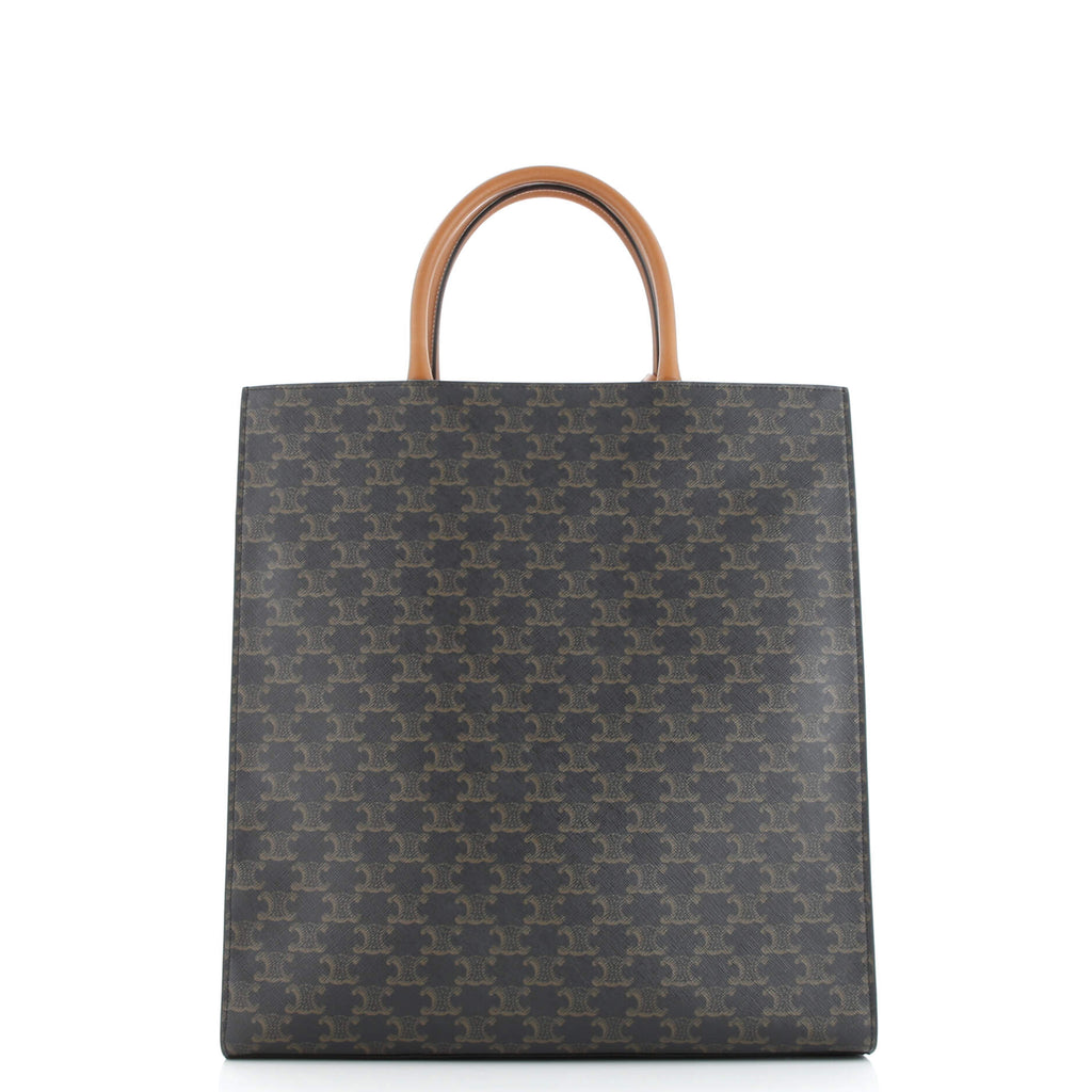 Vertical Cabas Tote Triomphe Coated Canvas Large