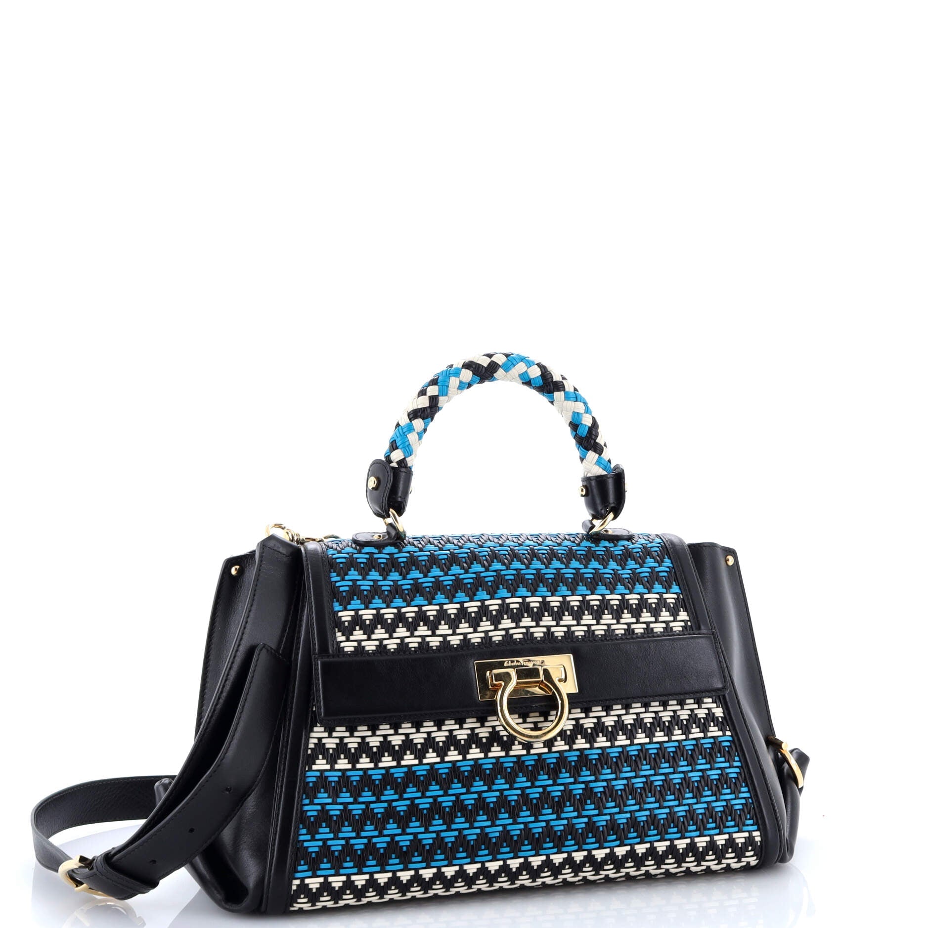 Sofia Satchel Multicolor Woven Leather Medium