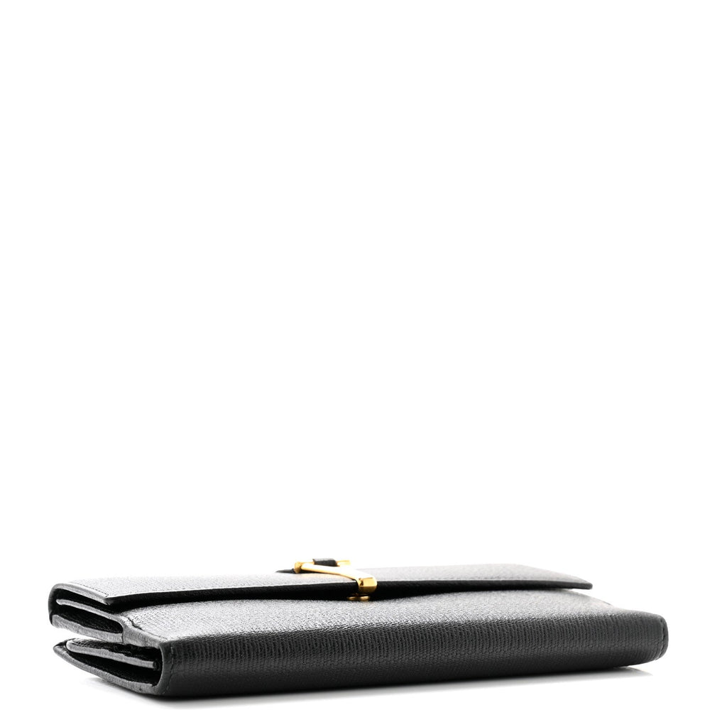 Textured Calfskin Y Ligne Clutch Black