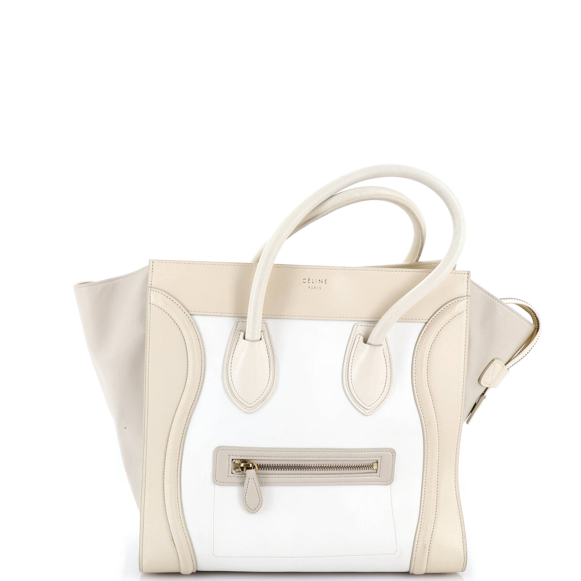 Bicolor Luggage Bag Leather Mini