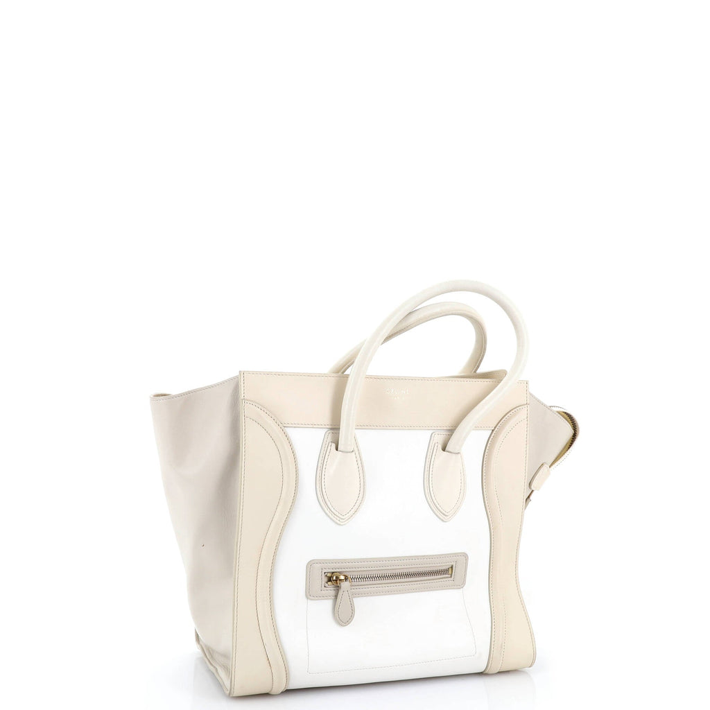 Bicolor Luggage Bag Leather Mini