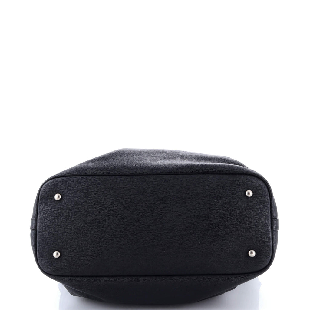 Coco Eyelets Shopping Tote Caviar Large