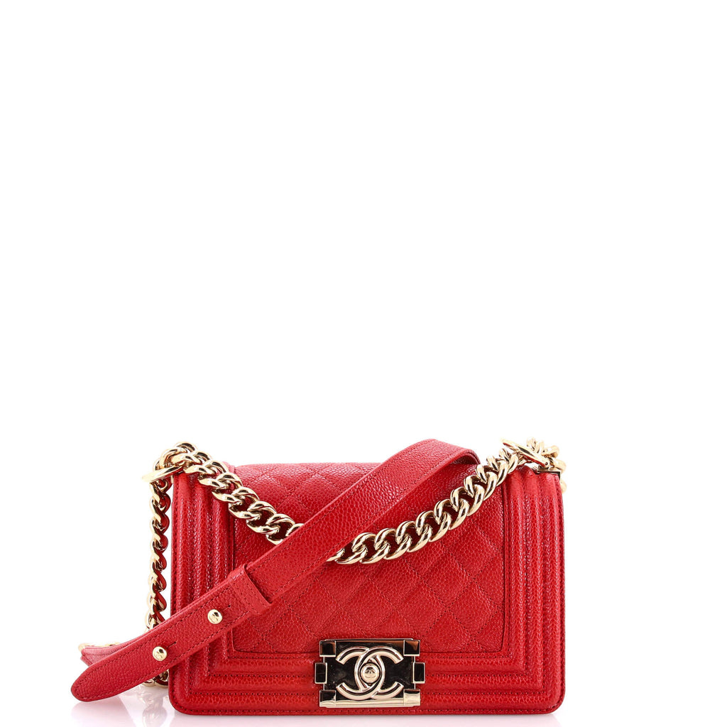 Boy Flap Bag Quilted Caviar Small