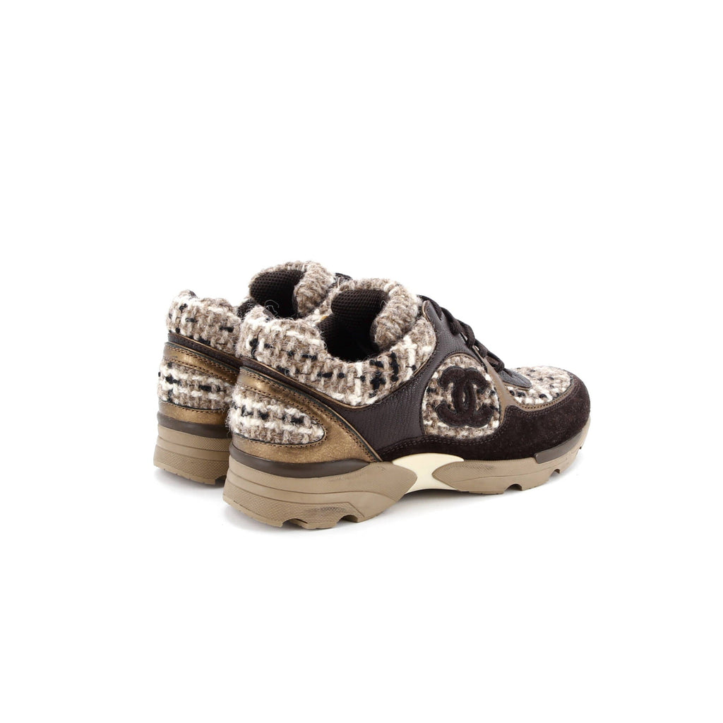 Women's CC Low-Top Sneakers Leather and Tweed