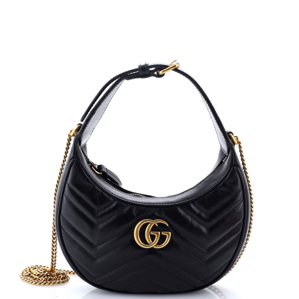 GG Marmont Half Moon Hobo Matelasse Leather Mini