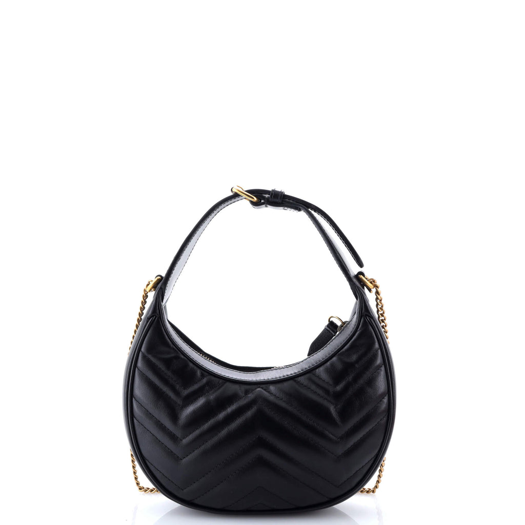 GG Marmont Half Moon Hobo Matelasse Leather Mini