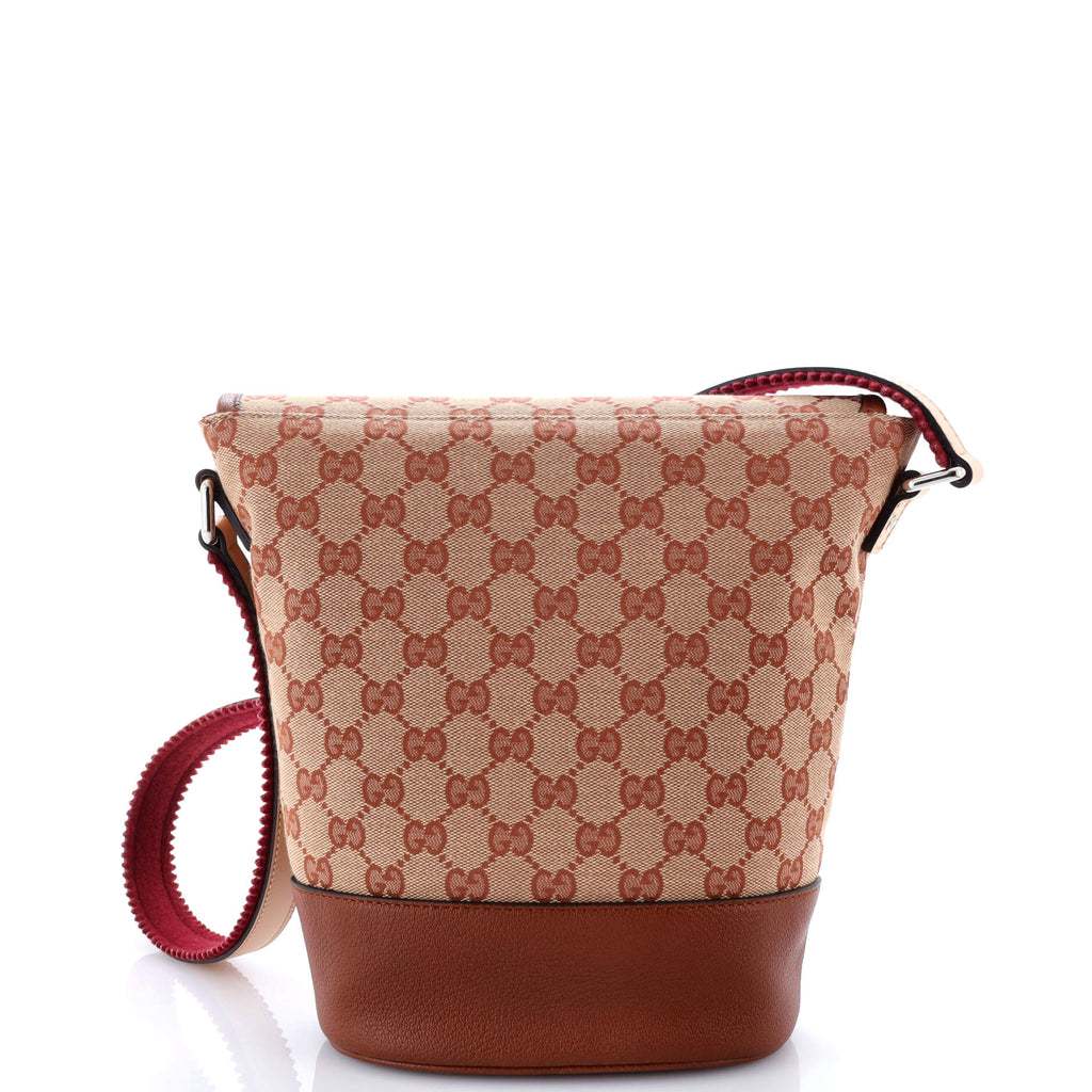 Children's Interlocking G Patch Flap Messenger Bag GG Canvas and Leather