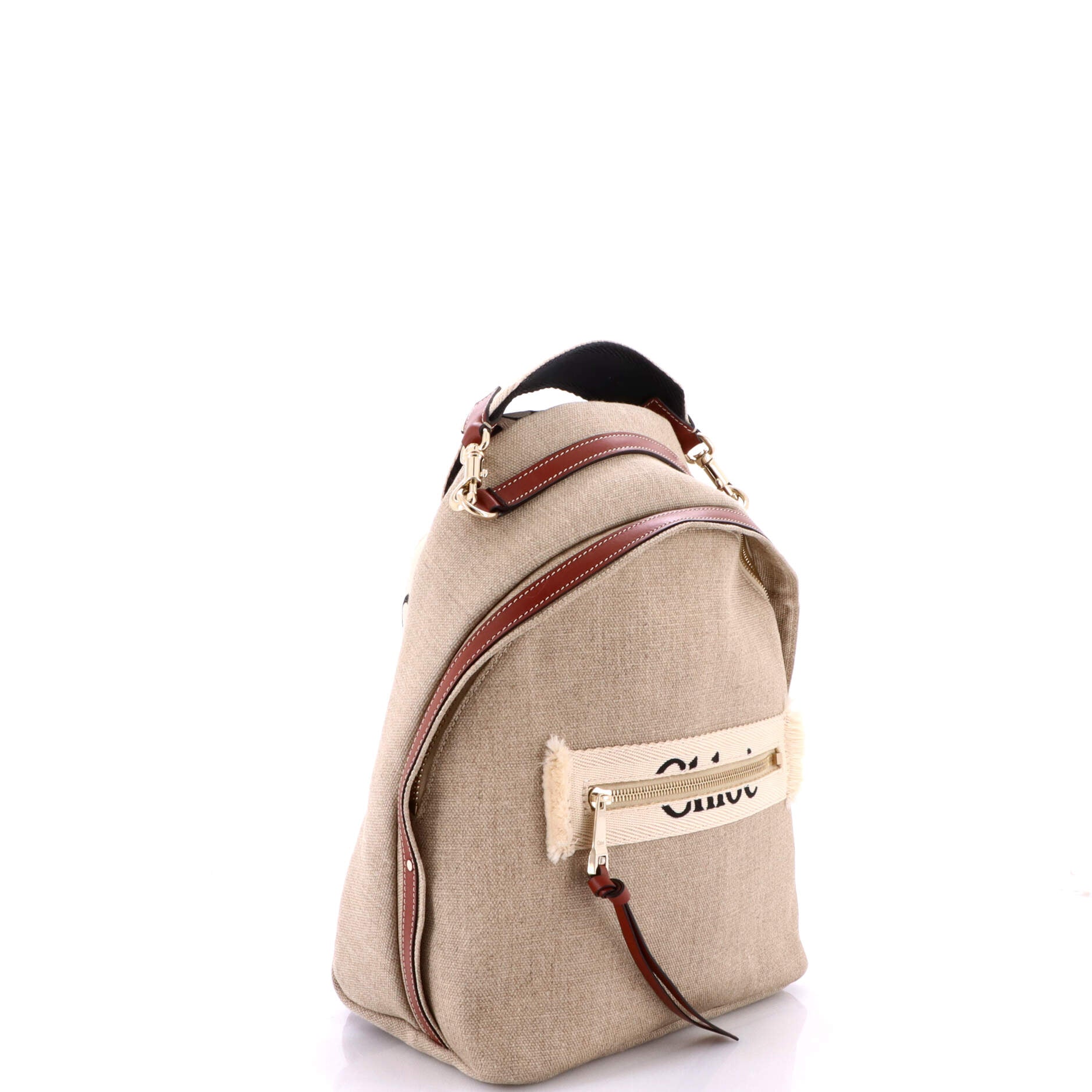 Woody Backpack Linen with Leather