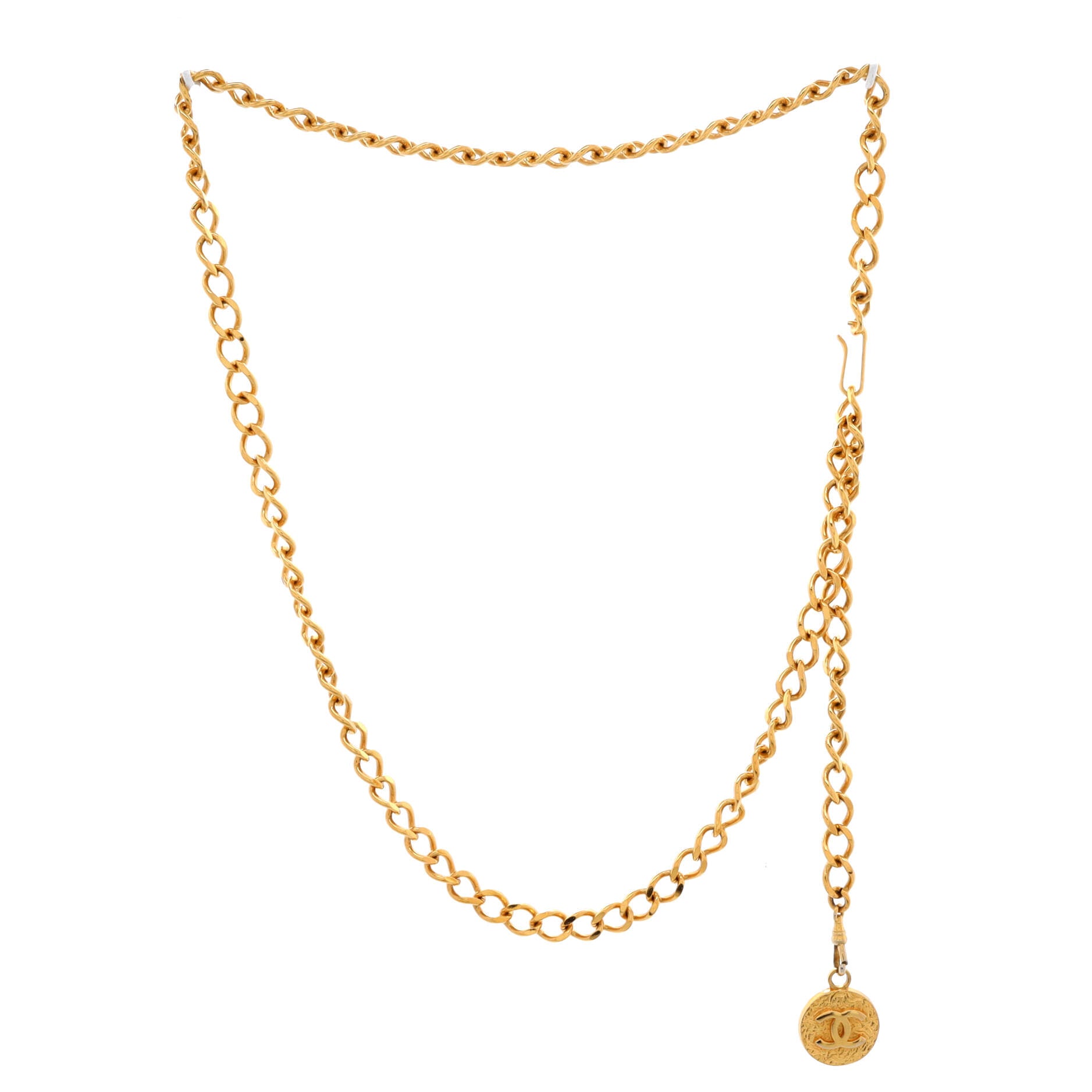 Vintage Medallion Chain Belt Metal 90