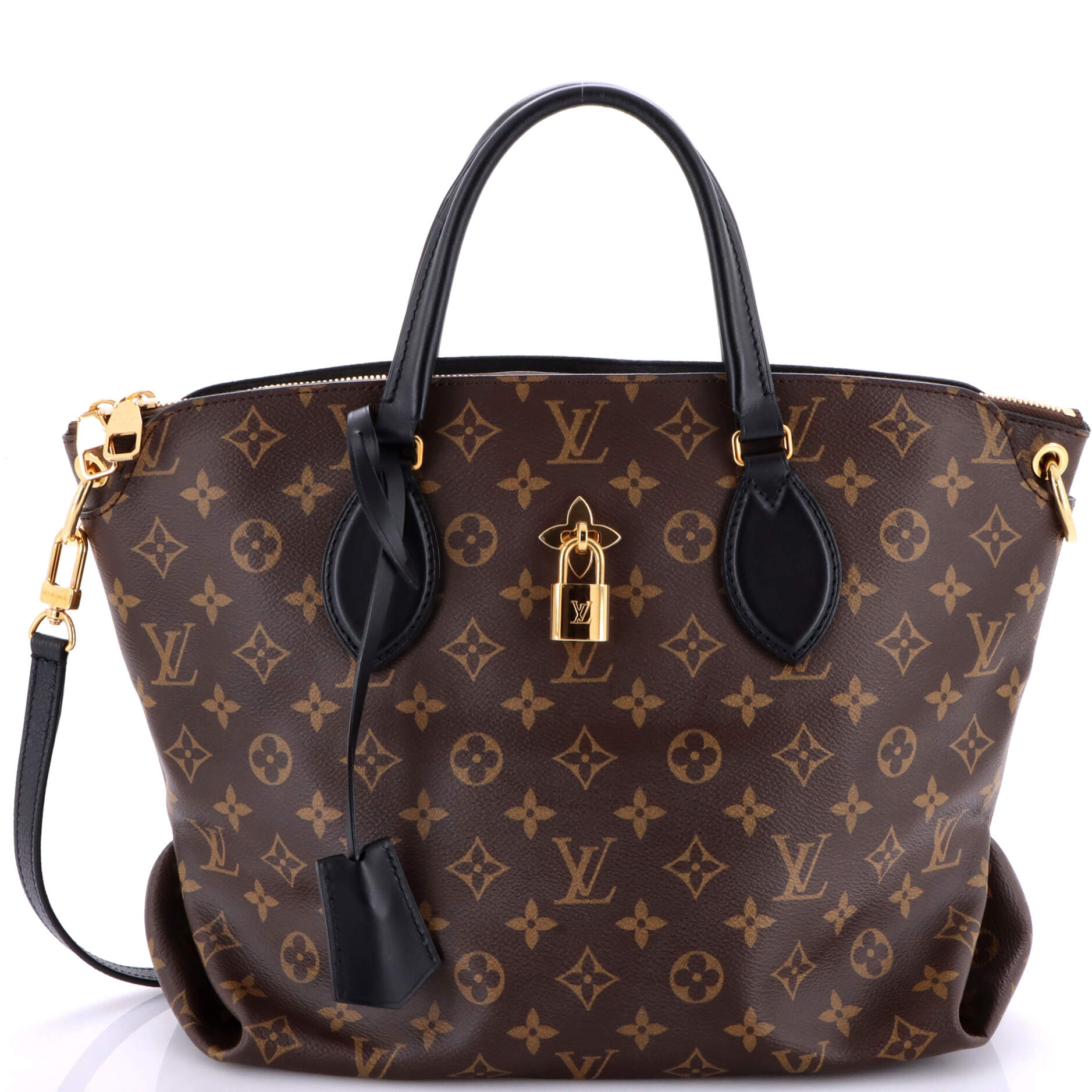 Flower Zipped Tote Monogram Canvas MM