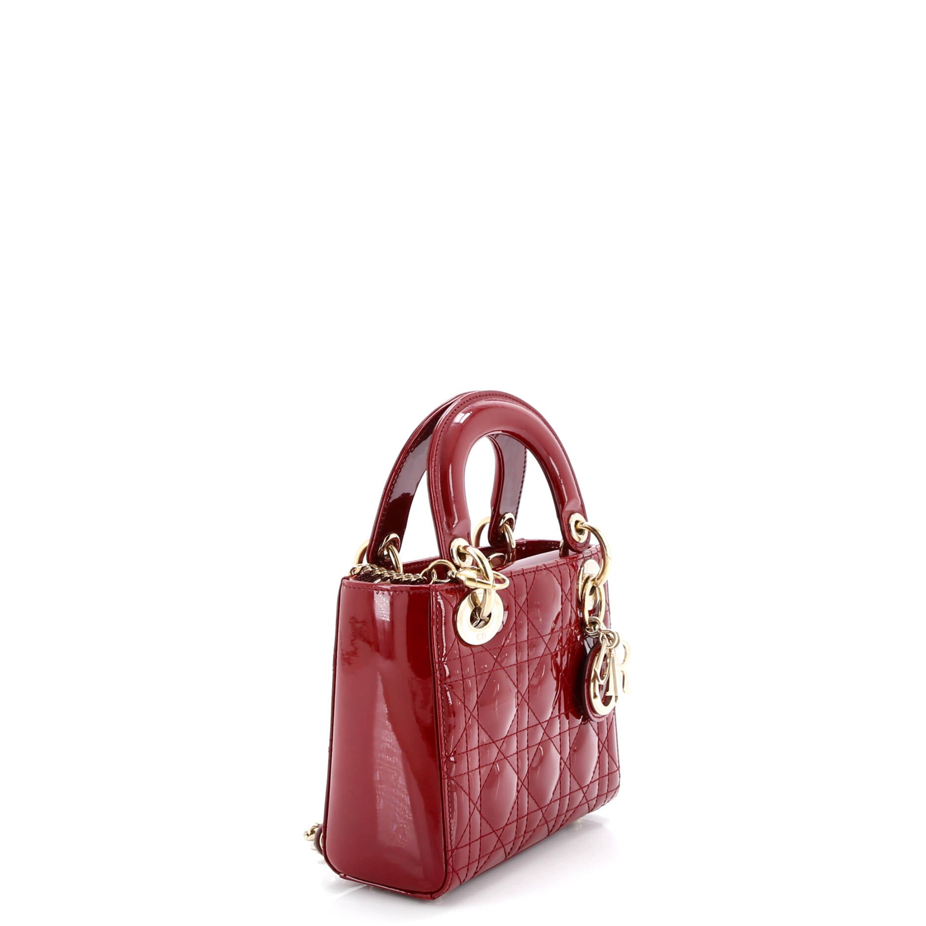 Lady Dior Chain Bag Cannage Quilt Patent Mini