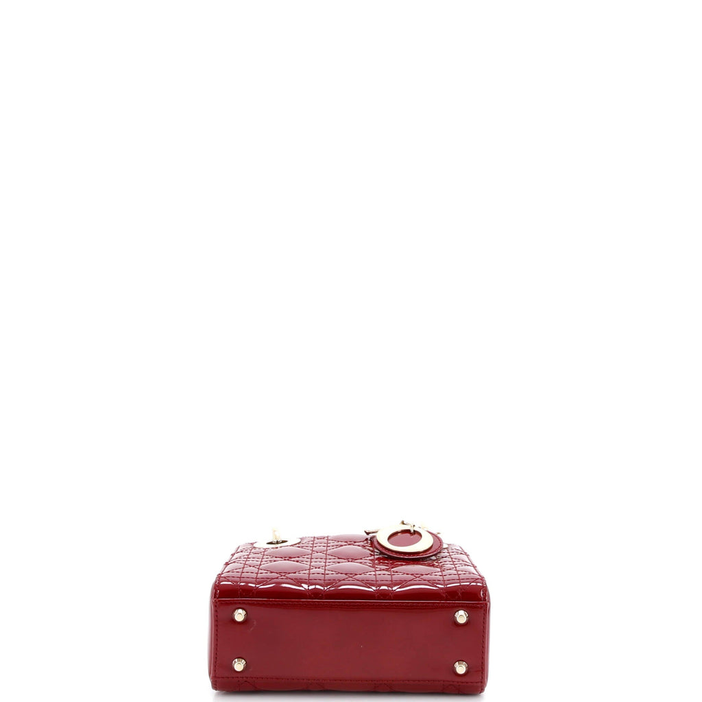 Lady Dior Chain Bag Cannage Quilt Patent Mini