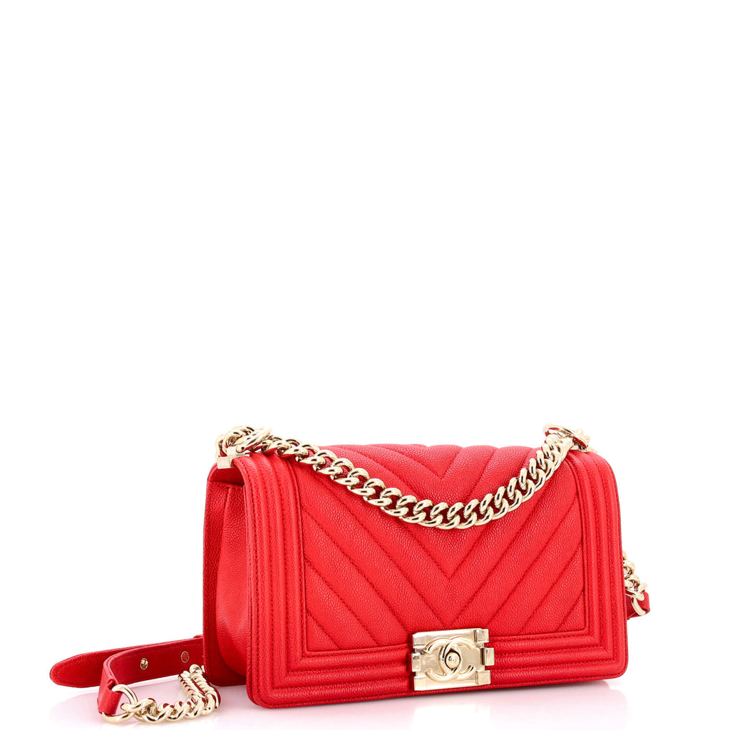 Boy Flap Bag Chevron Caviar Old Medium