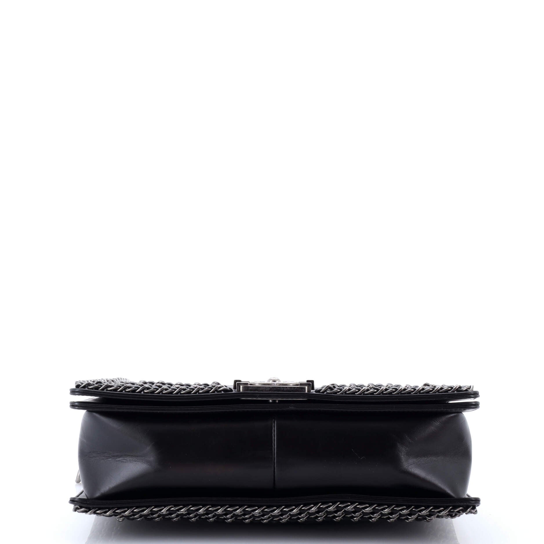 Chained Boy Flap Bag Quilted Glazed Calfskin New Medium