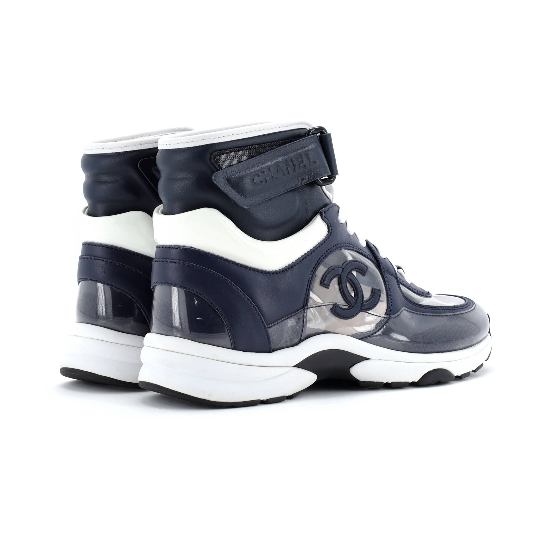 Women's CC High-Top Sneakers PVC and Leather