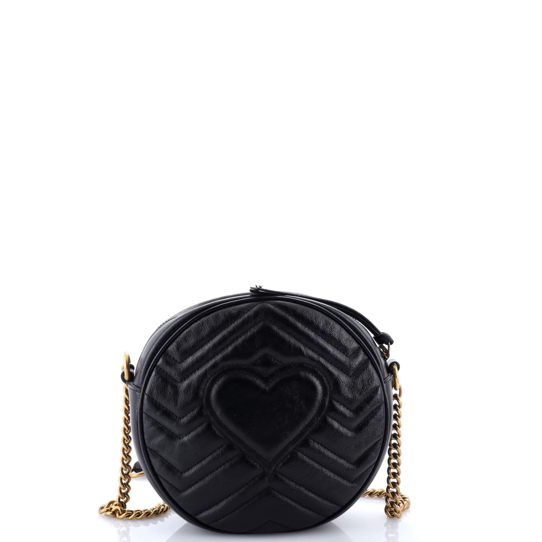 GG Marmont Round Shoulder Bag Matelasse Leather Mini