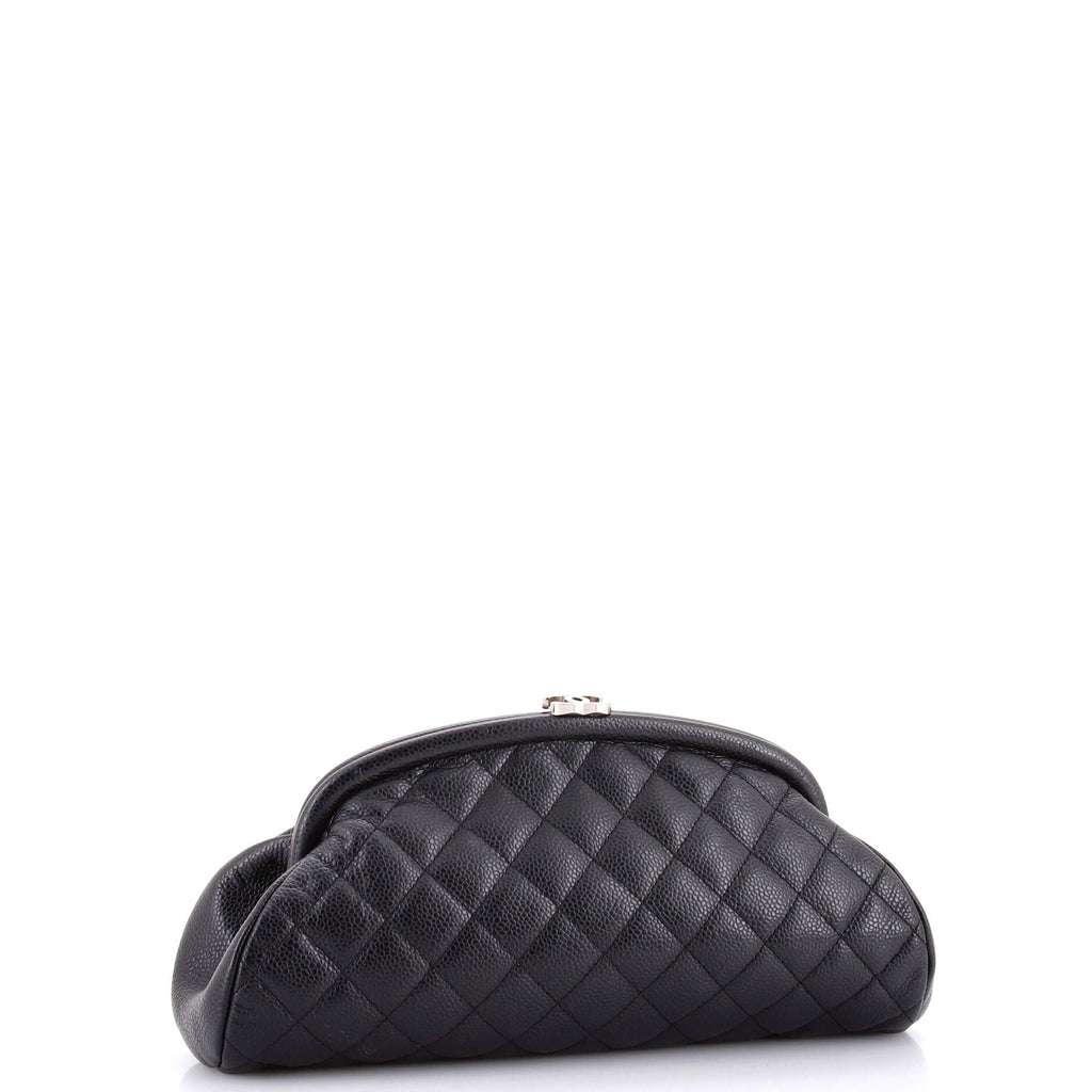 Timeless Clutch Quilted Caviar