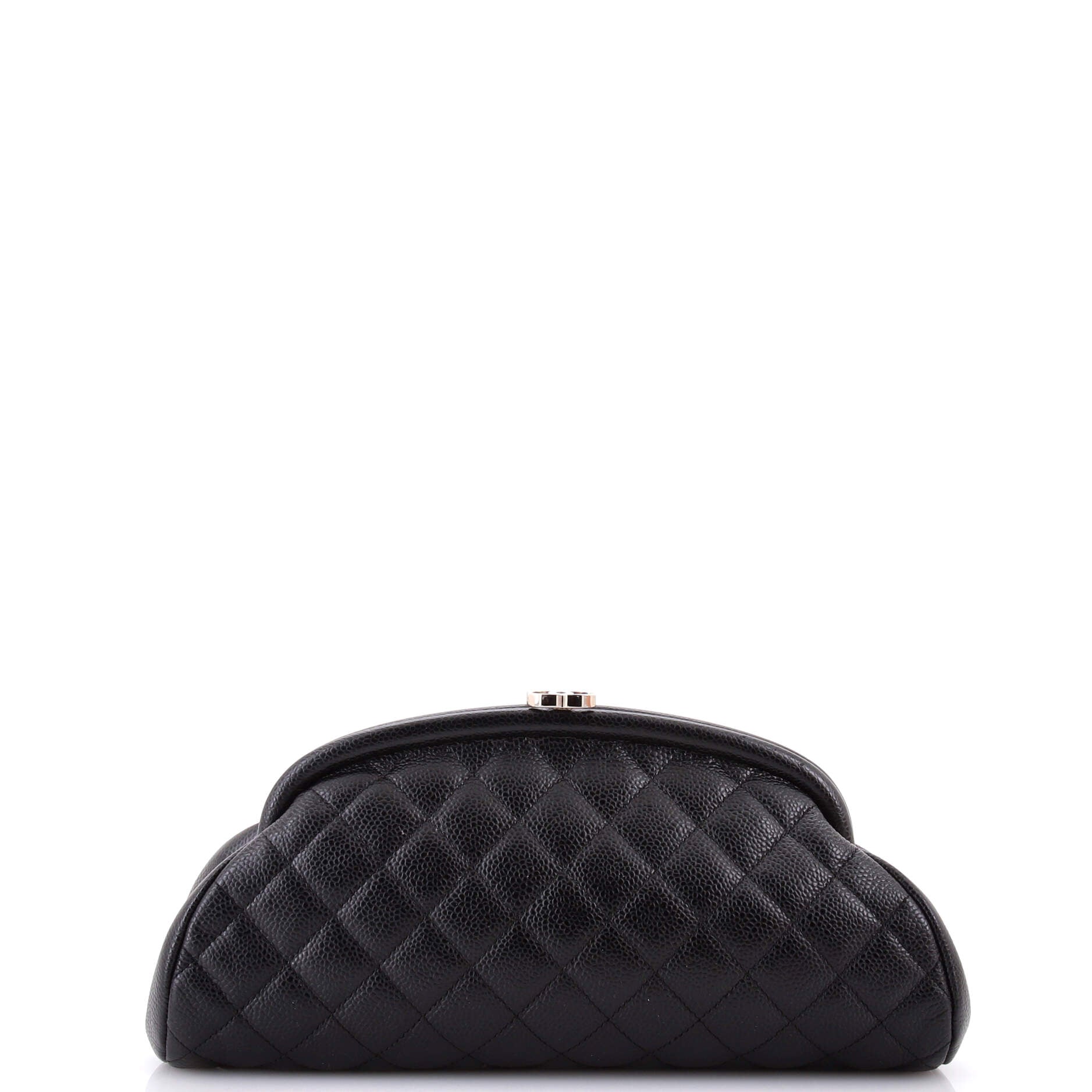 Timeless Clutch Quilted Caviar