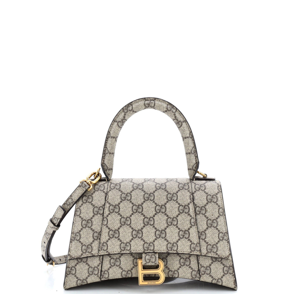 x Balenciaga The Hacker Project Hourglass Top Handle Bag GG Coated Canvas Small