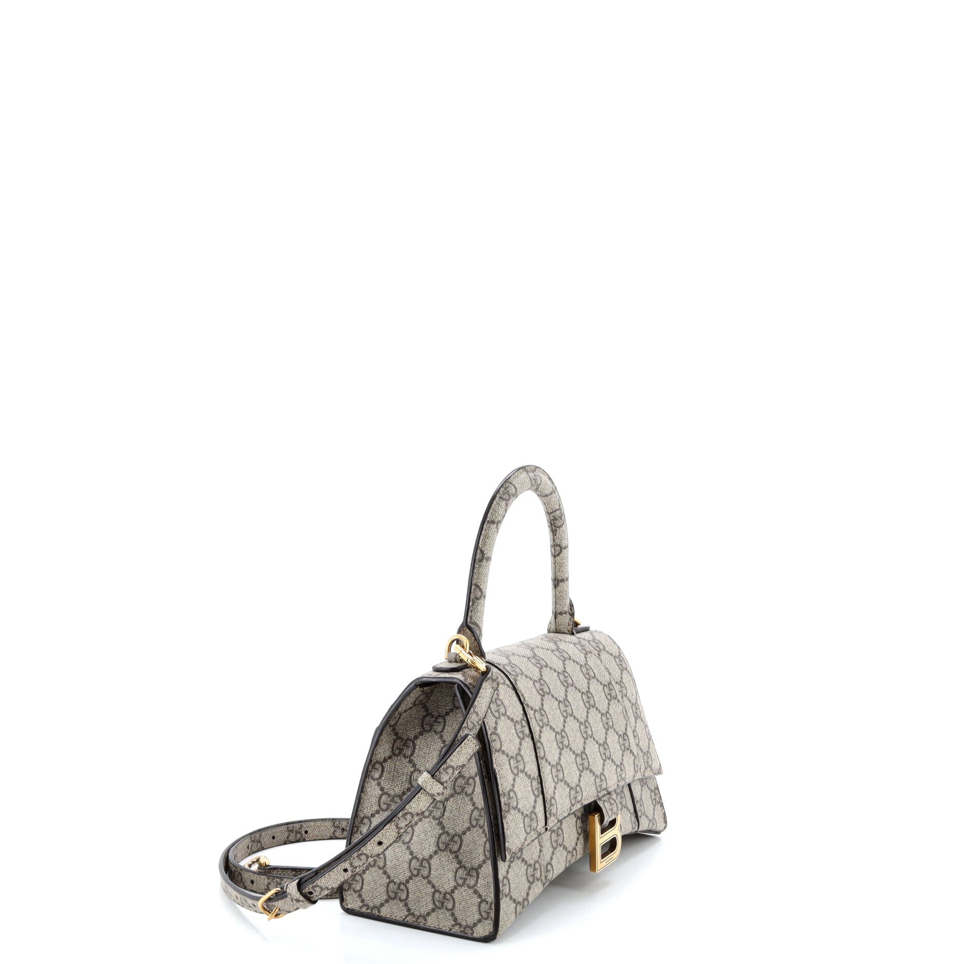 x Balenciaga The Hacker Project Hourglass Top Handle Bag GG Coated Canvas Small