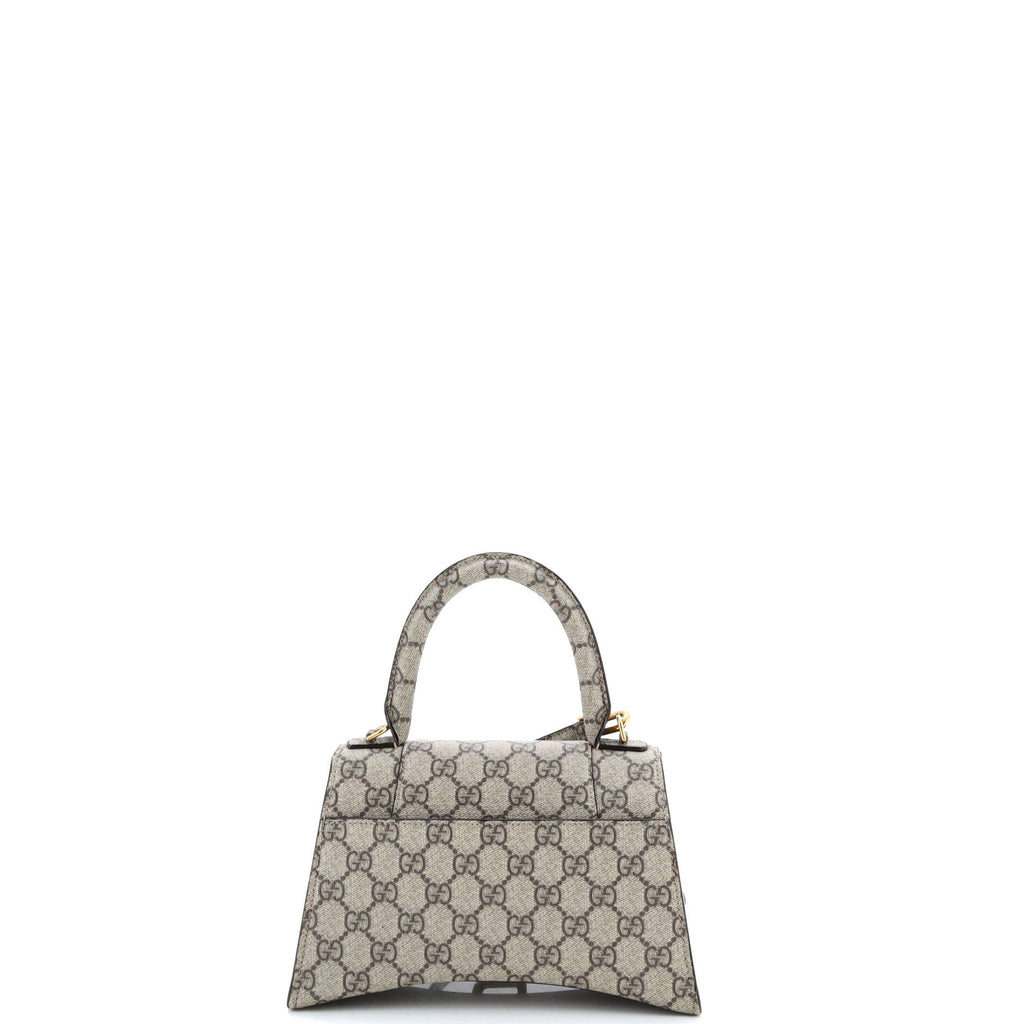 x Balenciaga The Hacker Project Hourglass Top Handle Bag GG Coated Canvas Small