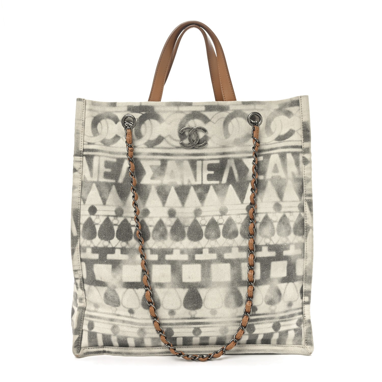 Canvas Small Iliad Shopping Tote Beige