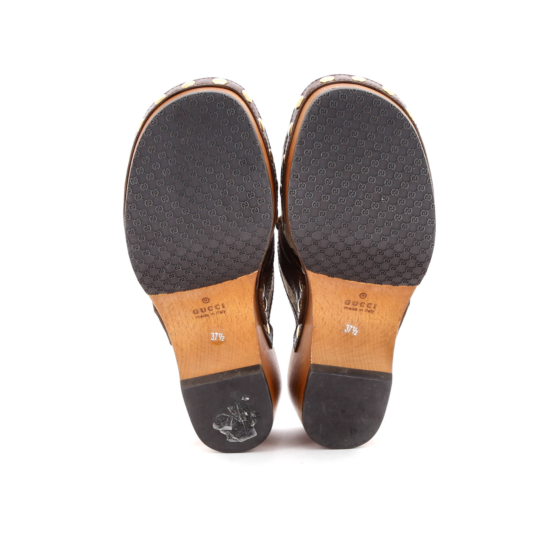 Women's Stann Horsebit Clogs GG Canvas with Leather