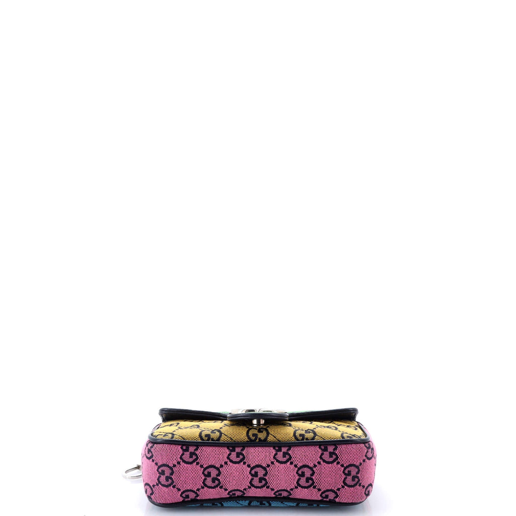 GG Marmont Flap Bag Diagonal Quilted GG Canvas Super Mini