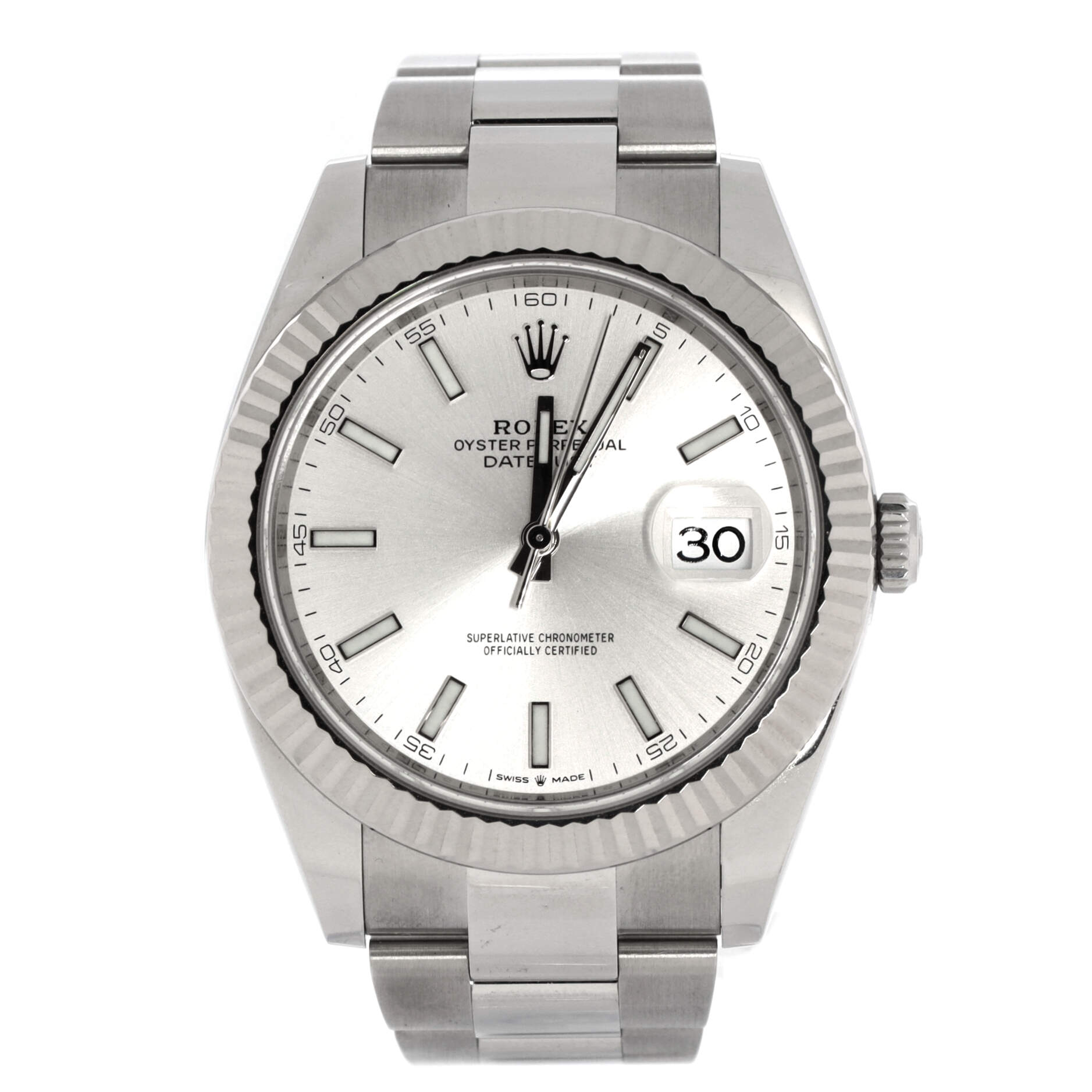 Oyster Perpetual Datejust Automatic Watch Stainless Steel and White Gold 41