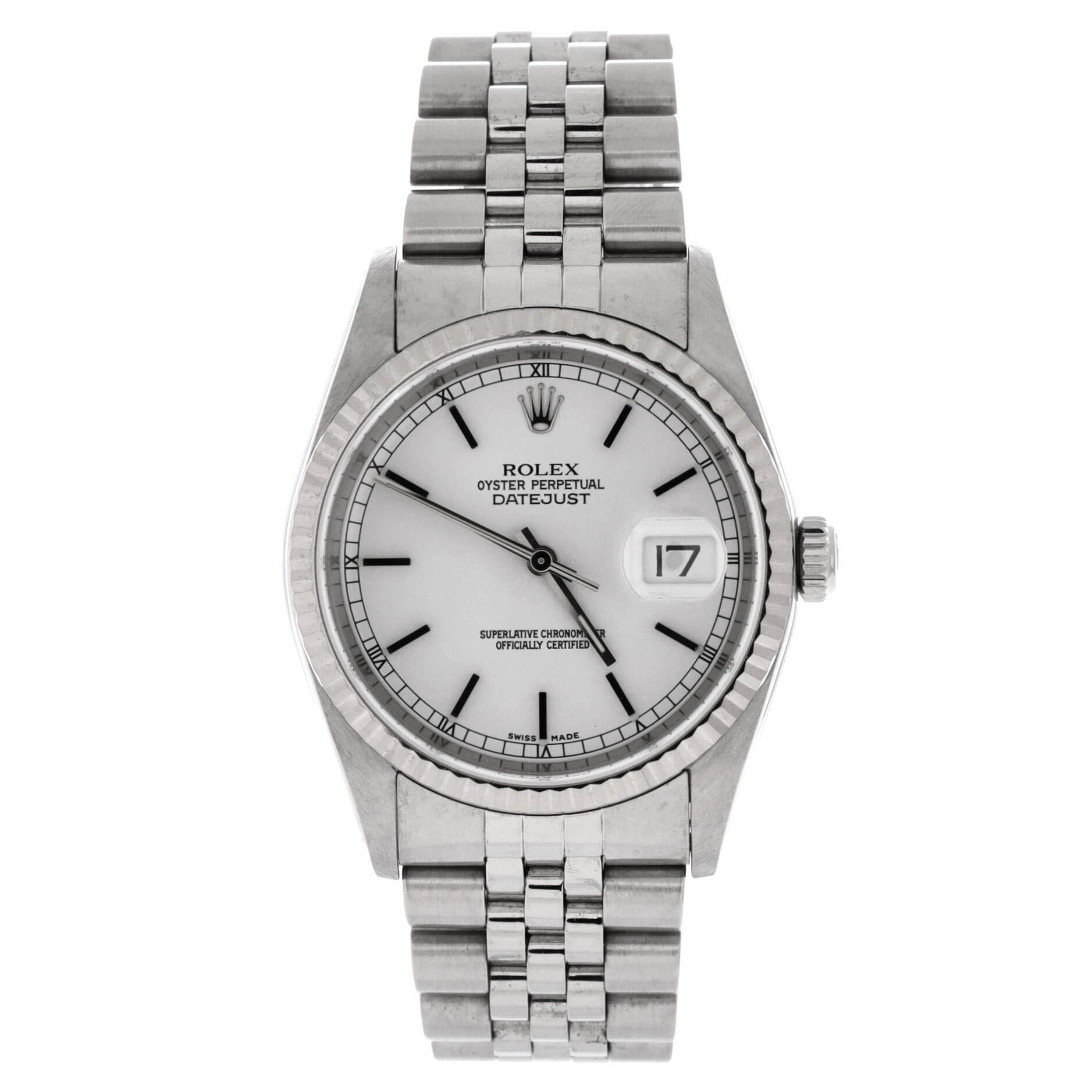 Oyster Perpetual Datejust Automatic Watch Stainless Steel and White Gold 36