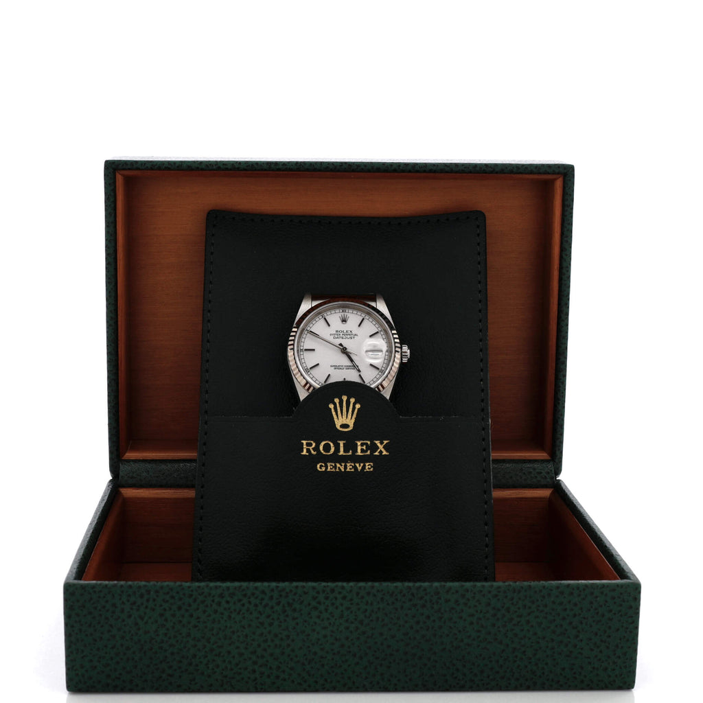 Oyster Perpetual Datejust Automatic Watch Stainless Steel and White Gold 36