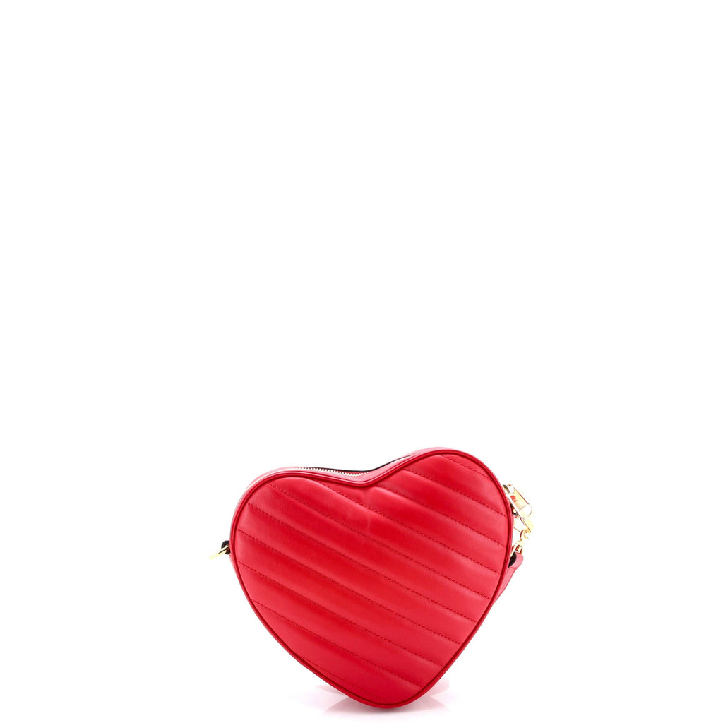 Interlocking G Heart Shoulder Bag Diagonal Quilted Leather Mini