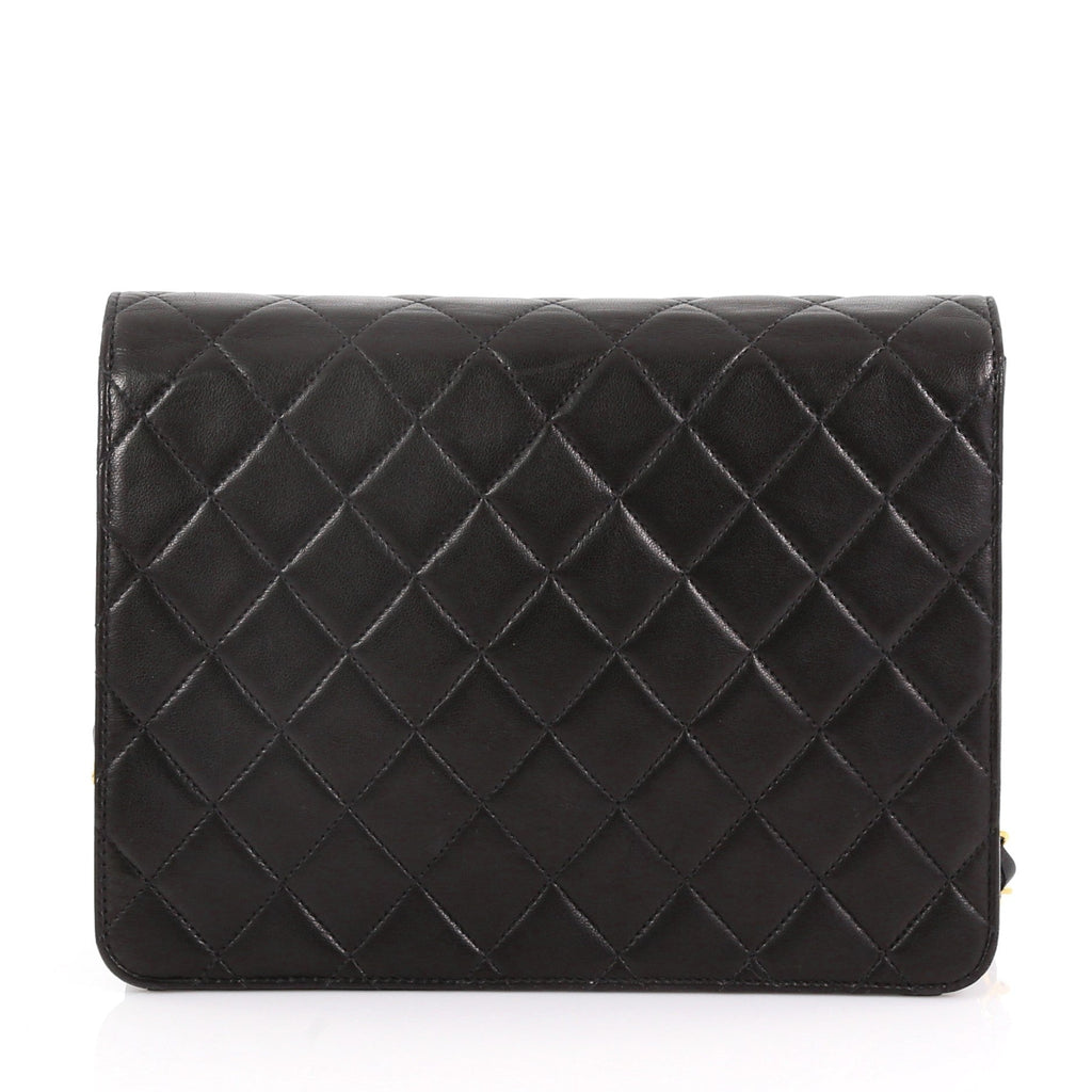 Vintage Clutch with Chain Quilted Leather Small