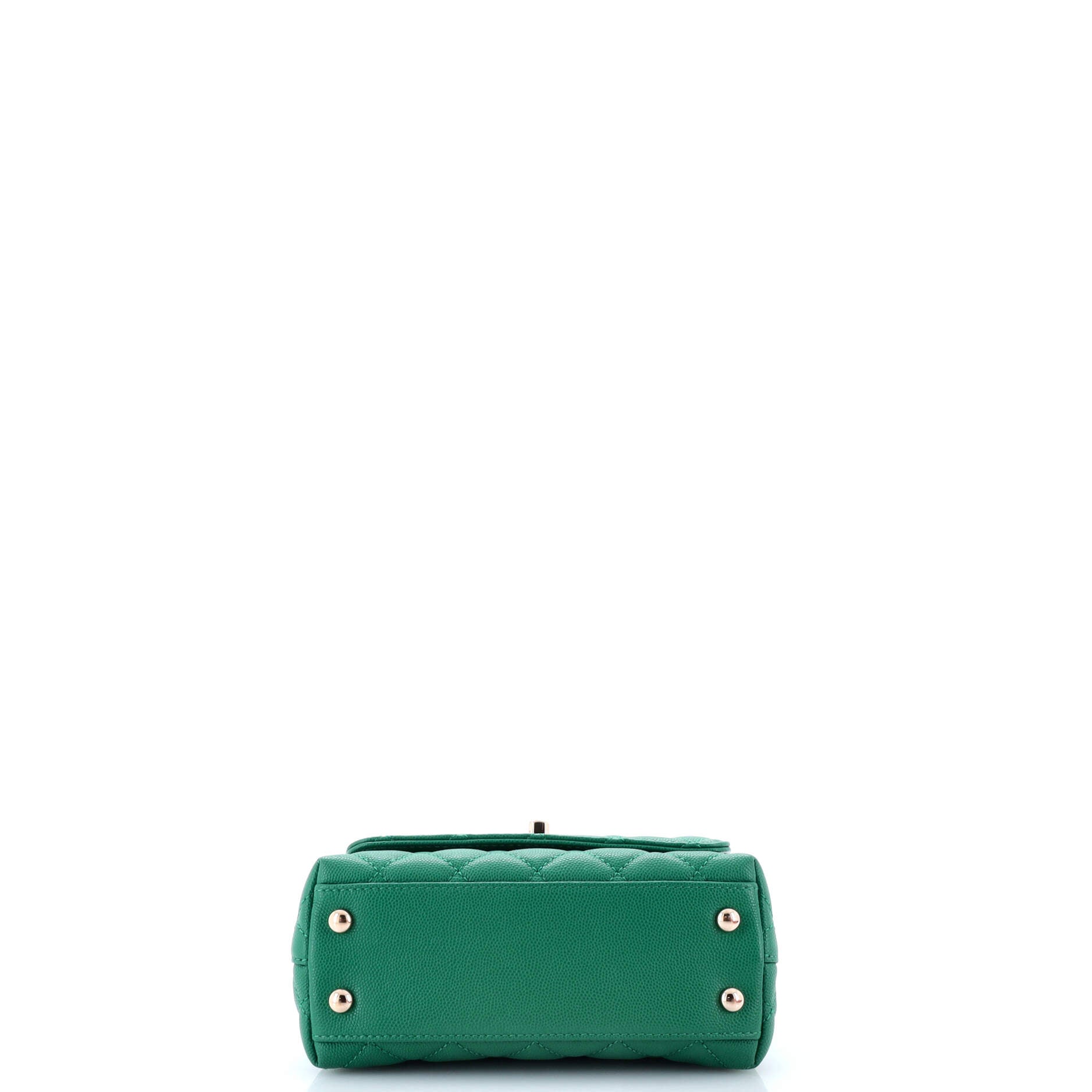 Coco Top Handle Bag Quilted Caviar with Lizard Embossed Handle Extra Mini