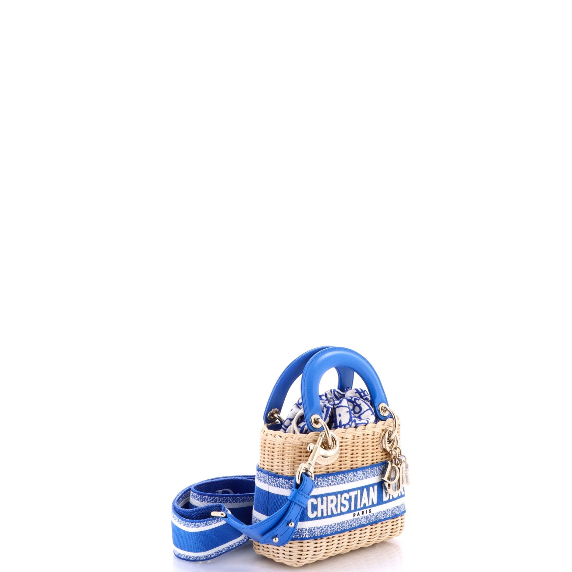 Lady Dior Bag Wicker and Oblique Canvas Mini