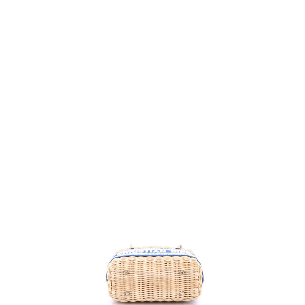 Lady Dior Bag Wicker and Oblique Canvas Mini