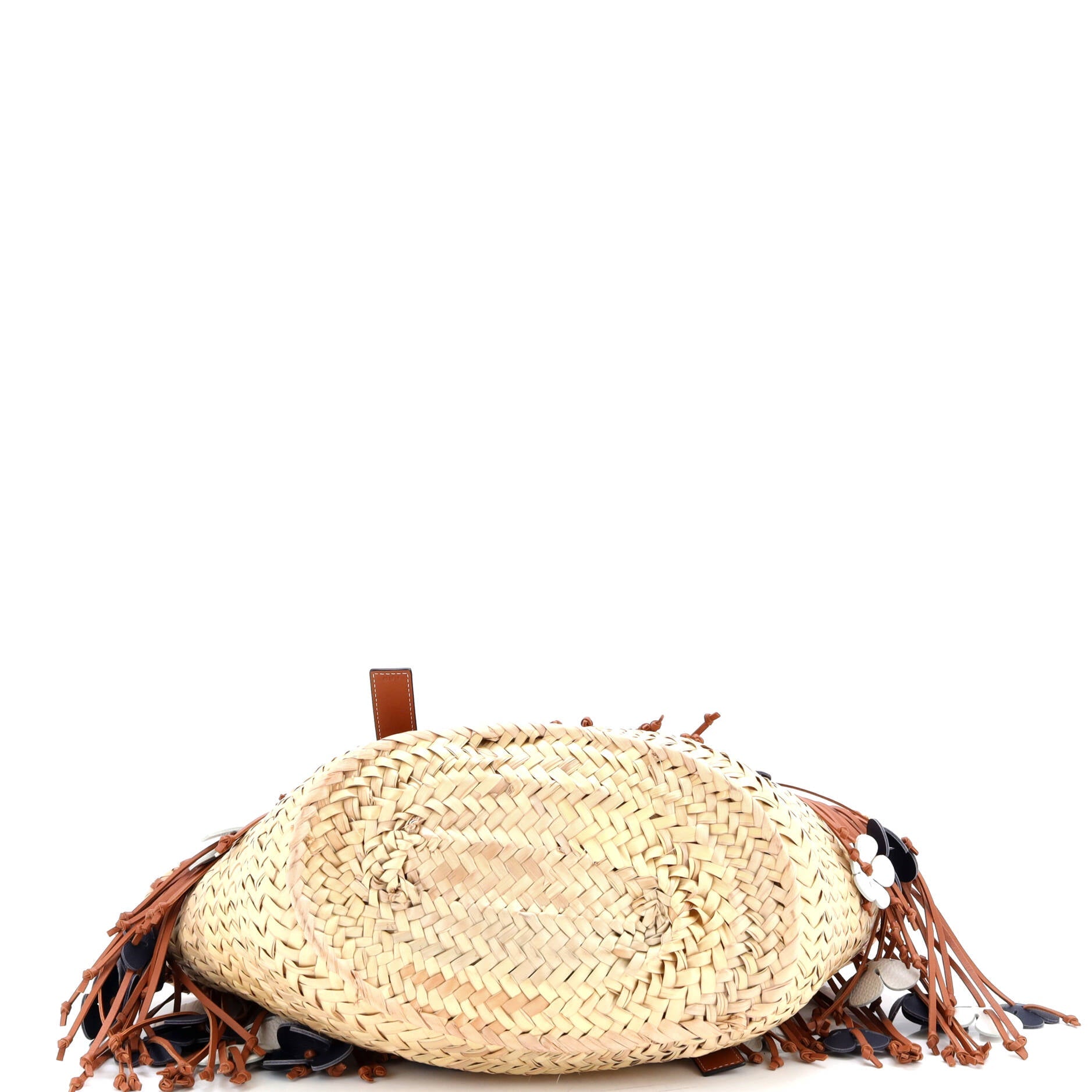 Basket Tote Fringe Raffia Medium