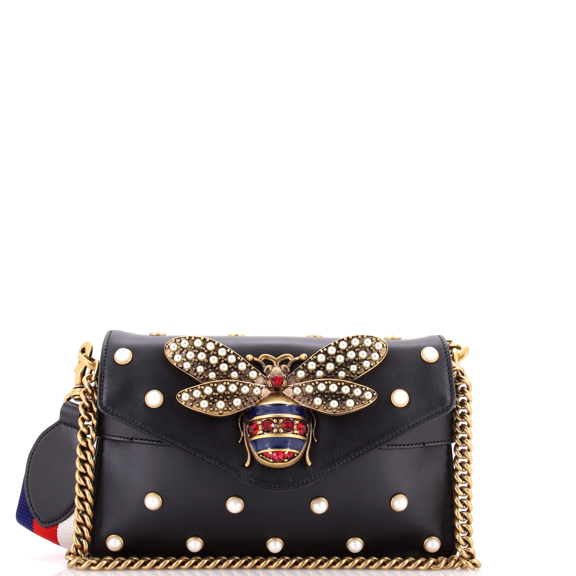 Broadway Pearly Bee Shoulder Bag Embellished Leather Mini