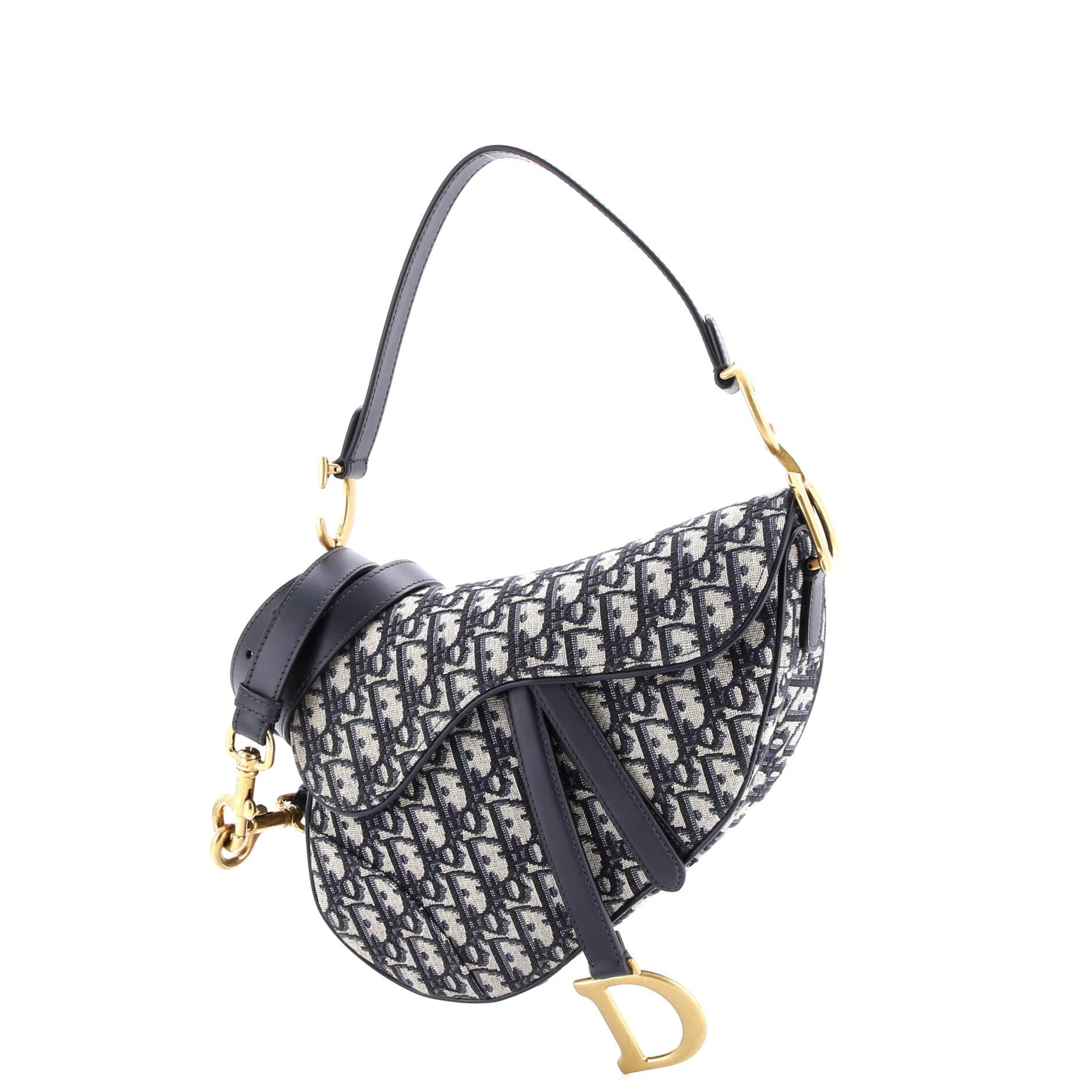 Saddle Handbag with Strap Oblique Canvas Medium