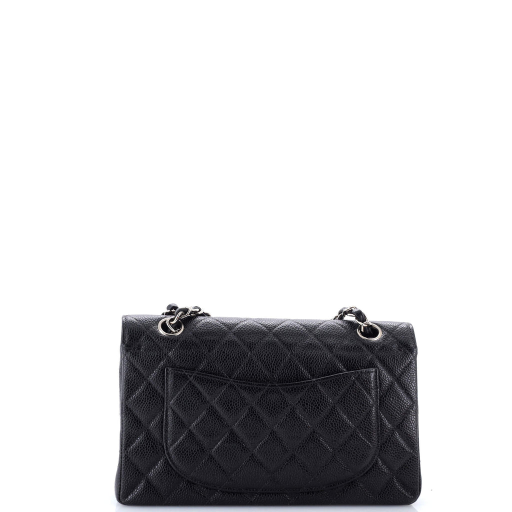 Vintage Classic Double Flap Bag Quilted Caviar Small